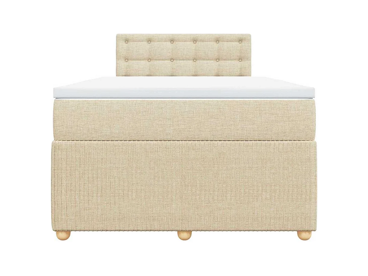 Boxspringbett mit Matratze Creme 120x200 cm Stoff