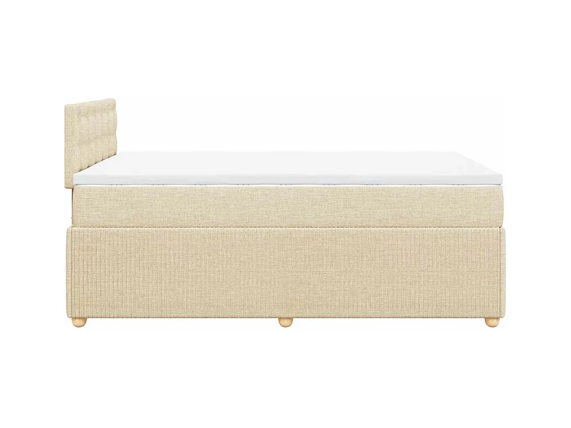 Boxspringbett mit Matratze Creme 120x200 cm Stoff
