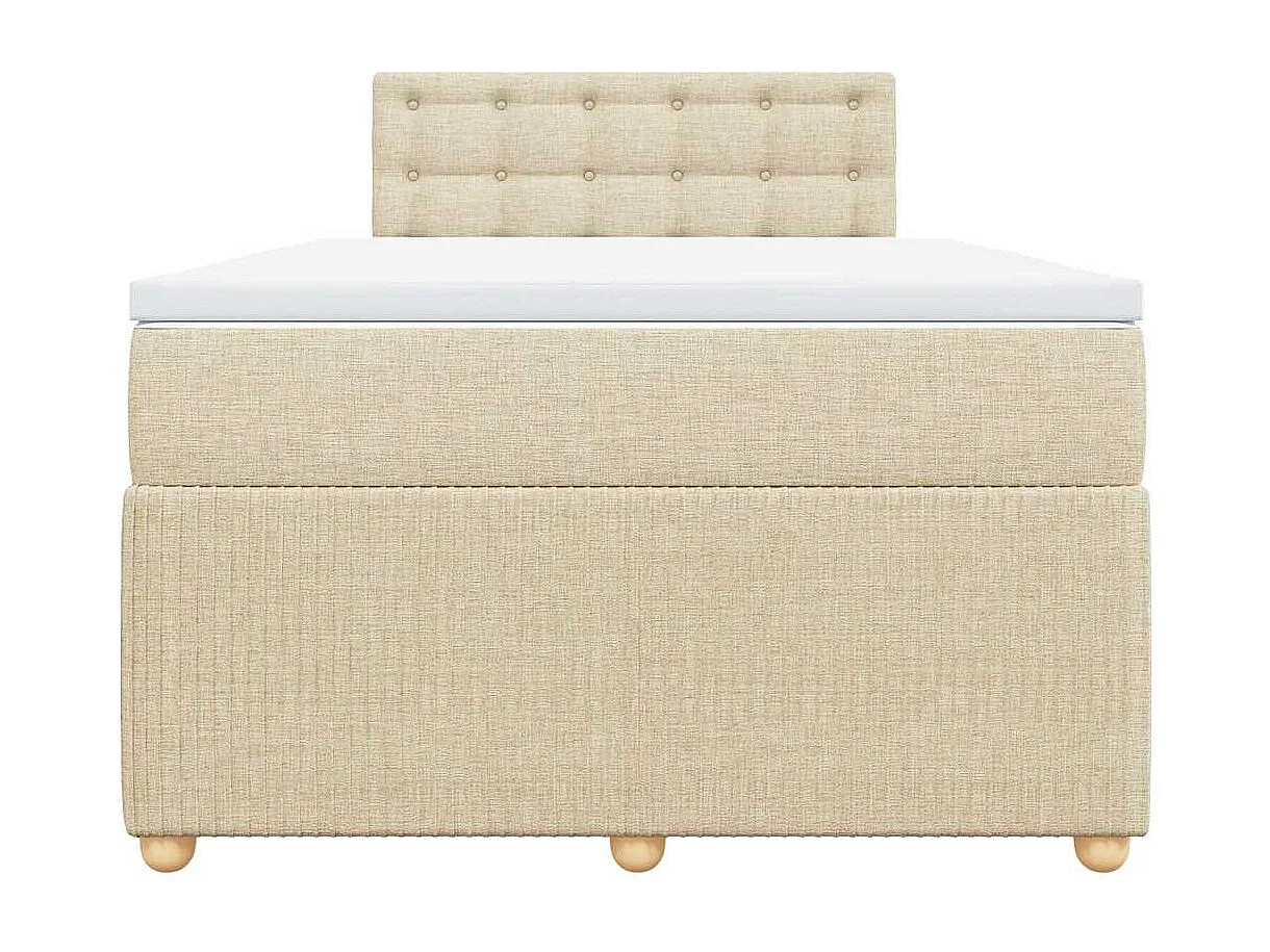 Boxspring met matras stof crèmekleurig 120x200 cm