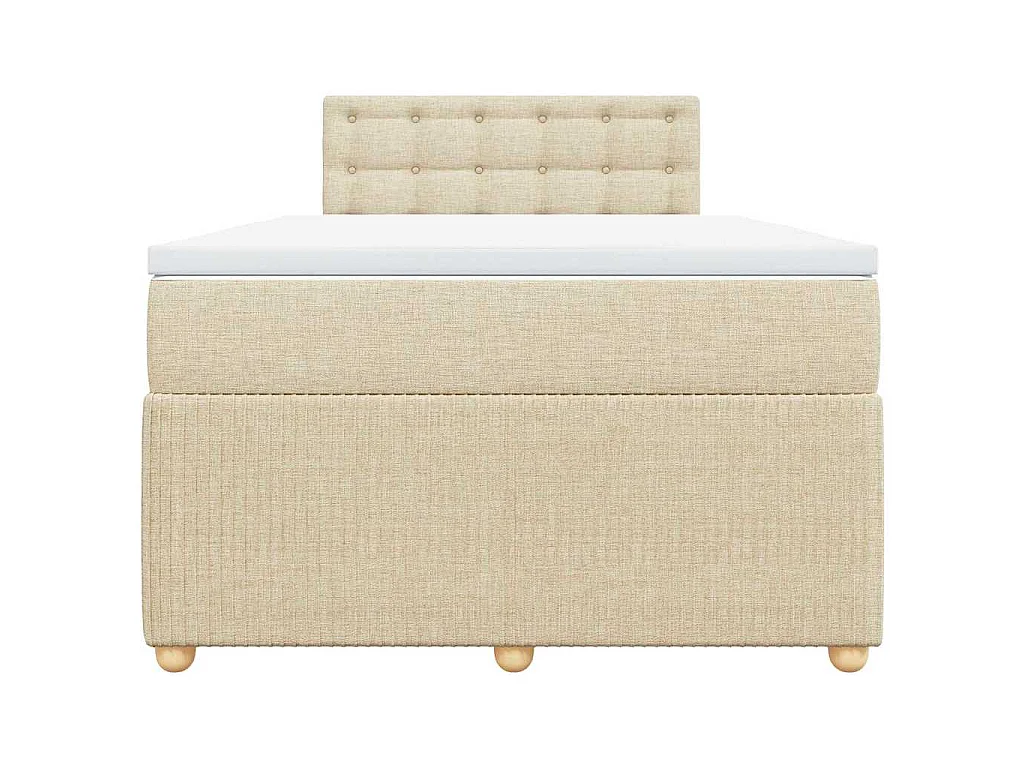 Boxspringbett mit Matratze Creme 120x200 cm Stoff