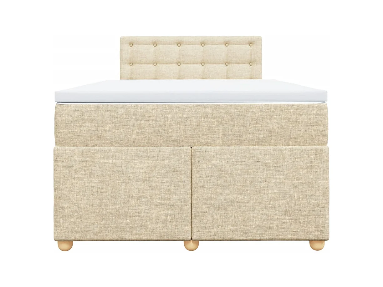 Sommier à lattes de lit avec matelas Crème 120x200 cm Tissu