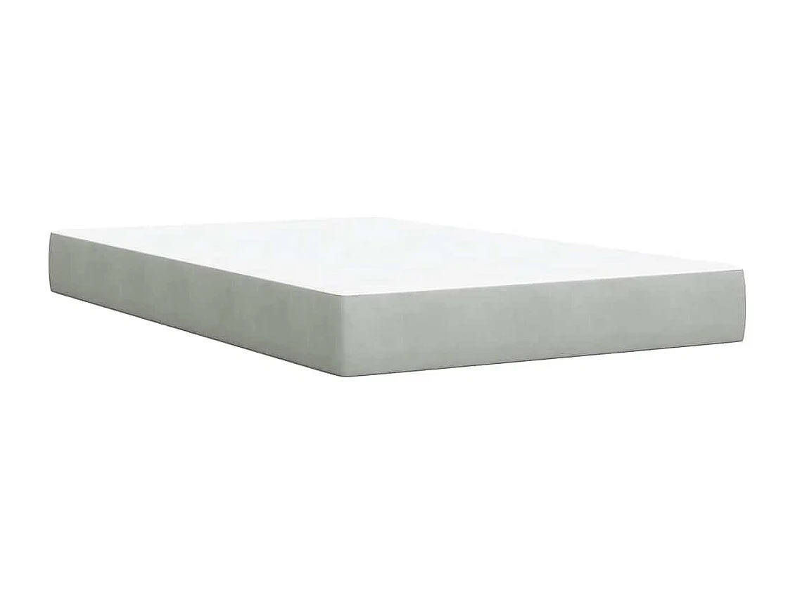 Boxspring met matras fluweel lichtgrijs 120x190 cm