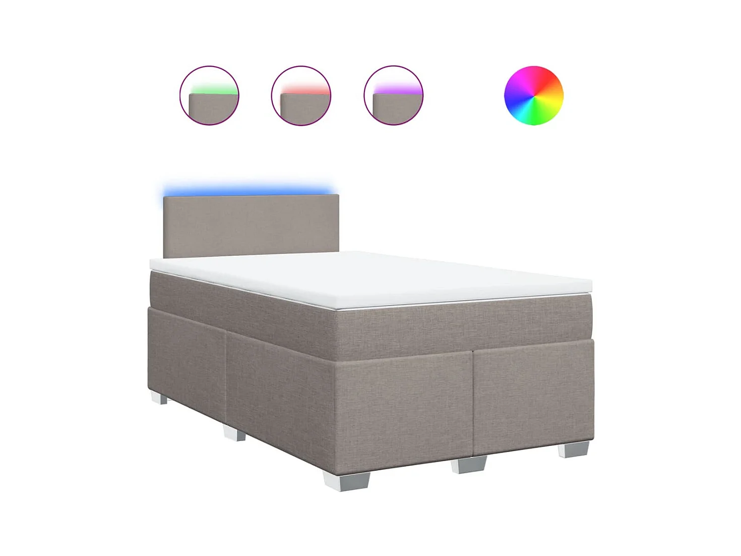 Boxspringbett mit Matratze Taupe 120x190 cm Stoff