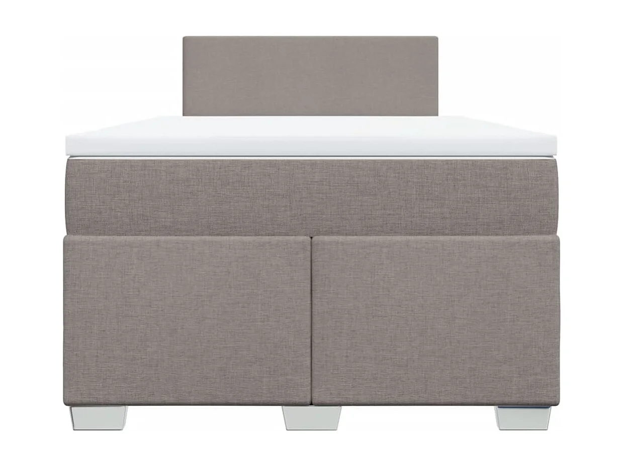 Cama boxspring c/ colchão 120x190cm tecido castanho-acinzentado