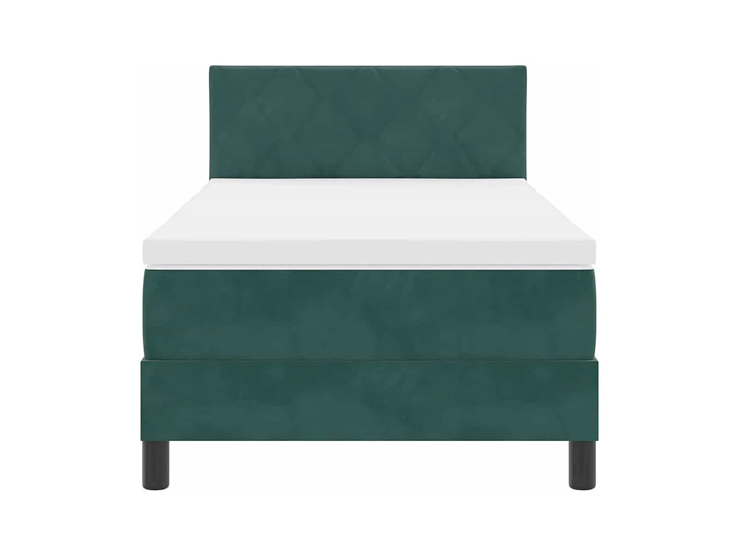 Lit à ressorts avec matelas Vert foncé 100 x 200 cm tissu