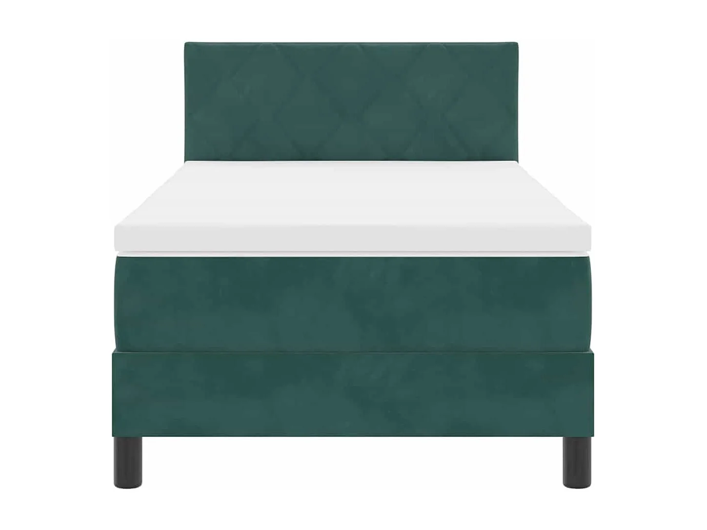 Lit à ressorts avec matelas Vert foncé 100 x 200 cm Velours