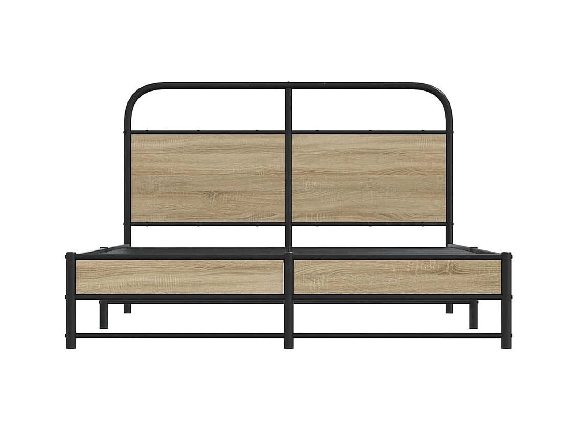 Bettgestell ohne Matratze 120x200 cm Räuchereiche Holzwerkstoff