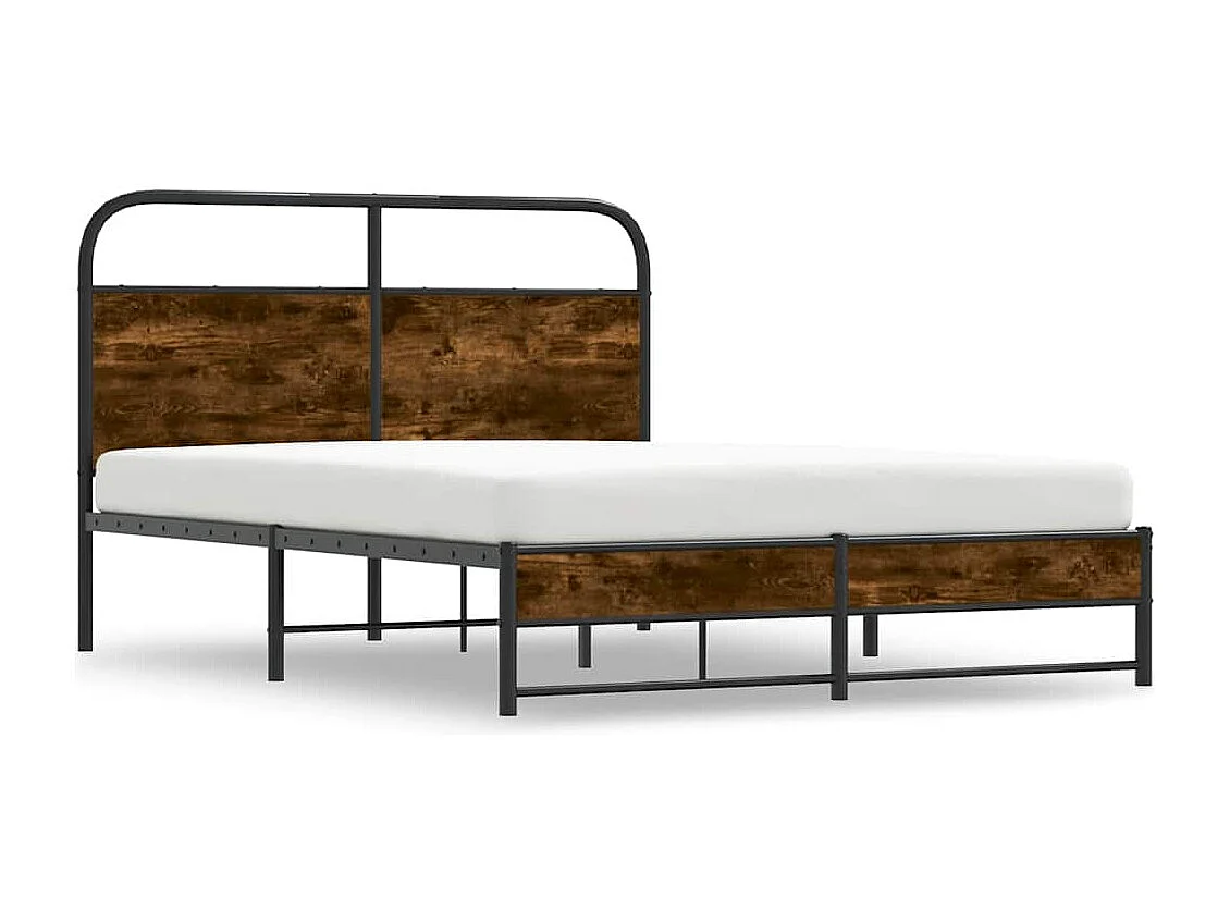 Bedframe zonder matras bewerkt hout gerookt eiken 120x200 cm