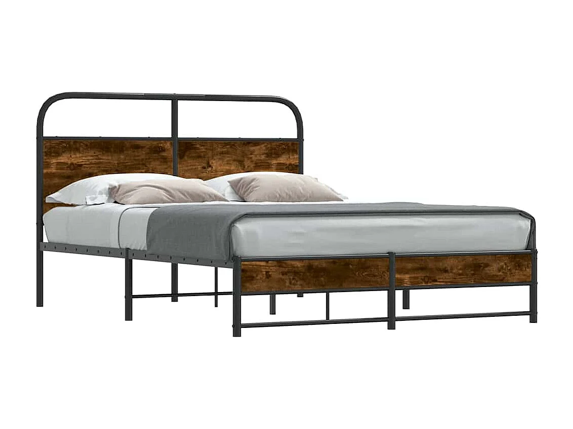 Bedframe zonder matras bewerkt hout gerookt eiken 120x200 cm