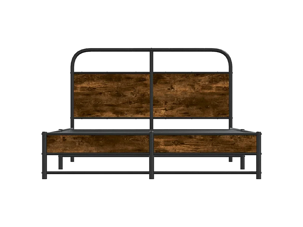 Cadre de lit sans matelas 120x200 cm chêne fumé bois ingénierie