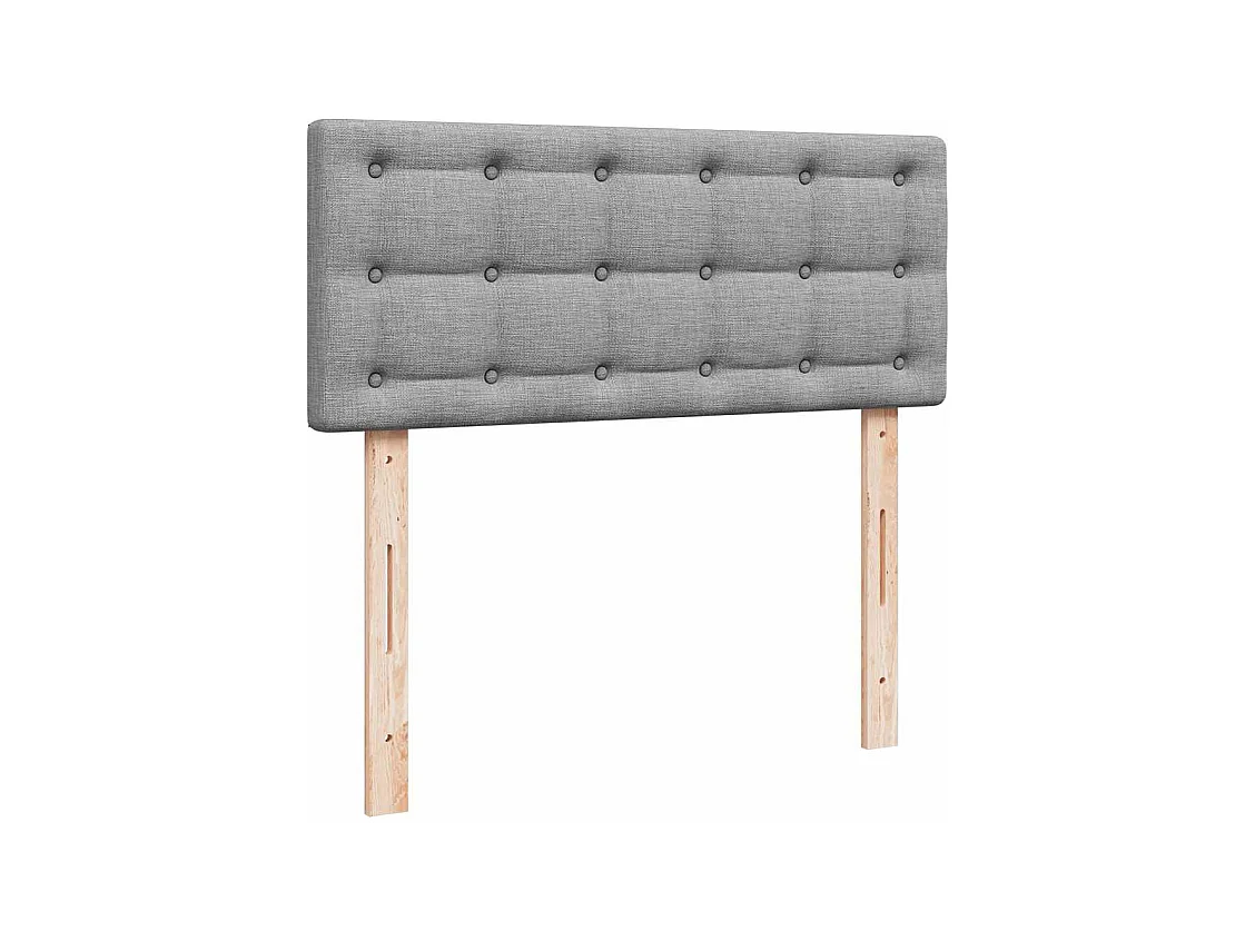 Pouf Letto con Materasso Grigio Chiaro 120x200 cm in Tessuto