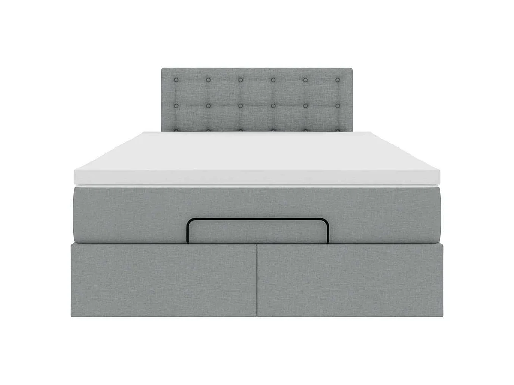 Bed met matras 120x200 cm stof lichtgrijs