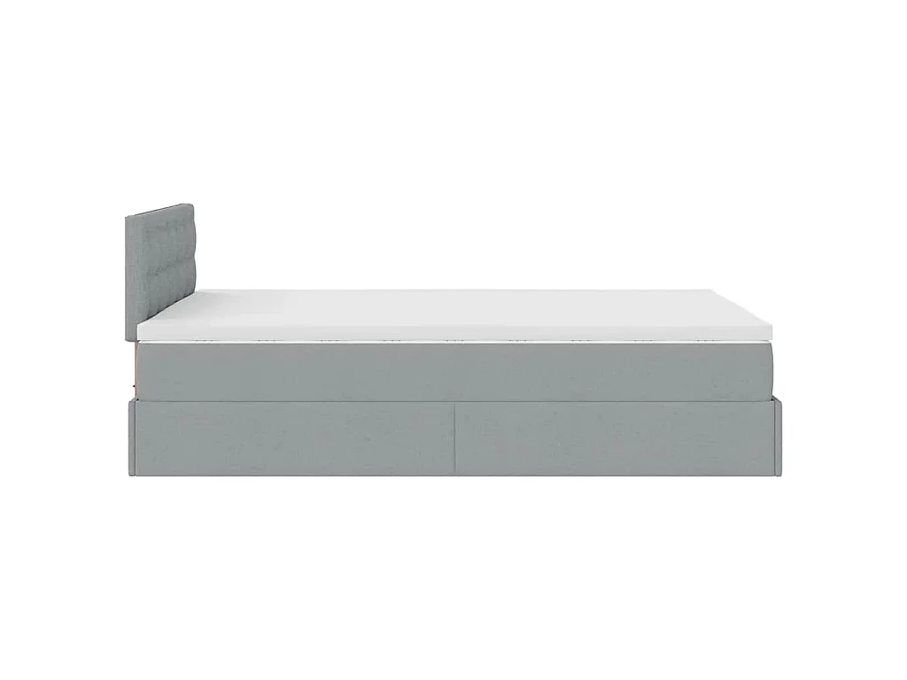 Bed met matras 120x200 cm stof lichtgrijs