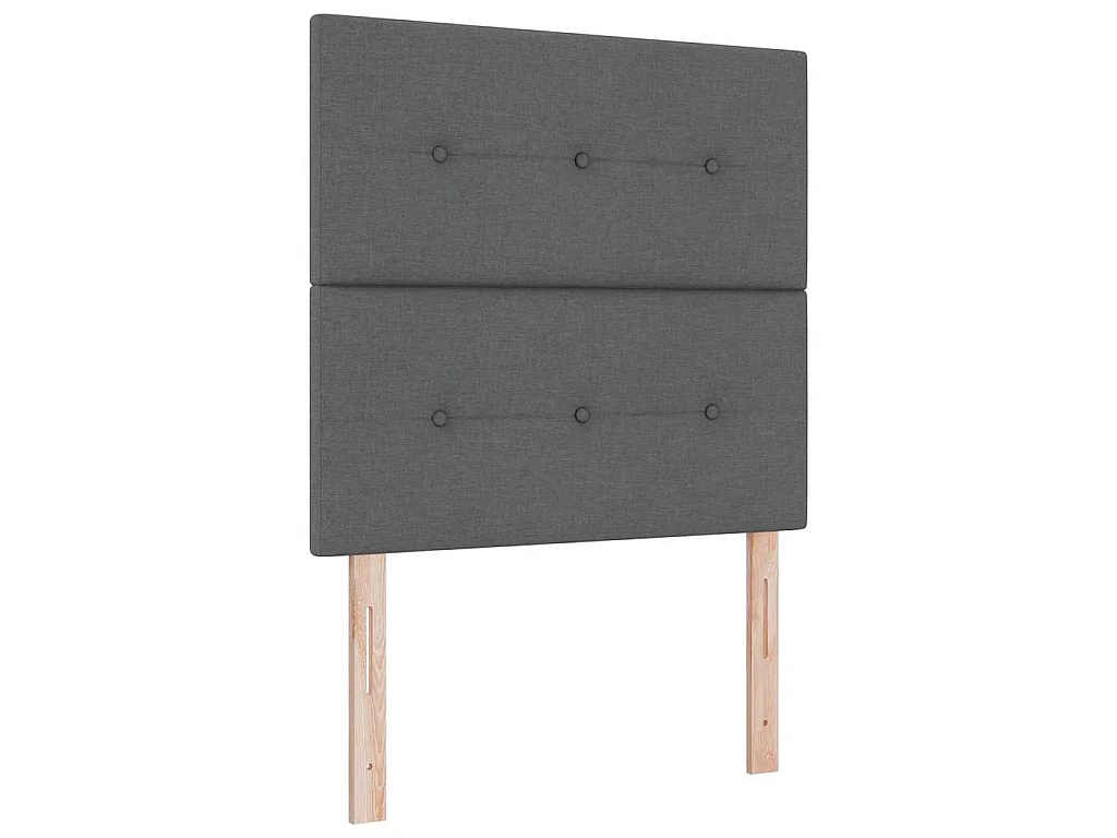 Letto a molle con testiera Grigio scuro 200 x 120 cm Tessuto