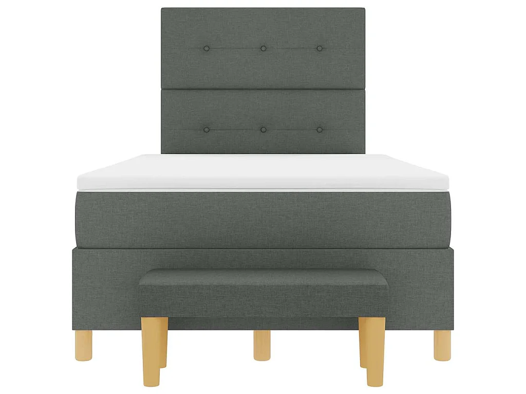 Letto a molle con testiera Grigio scuro 200 x 120 cm Tessuto