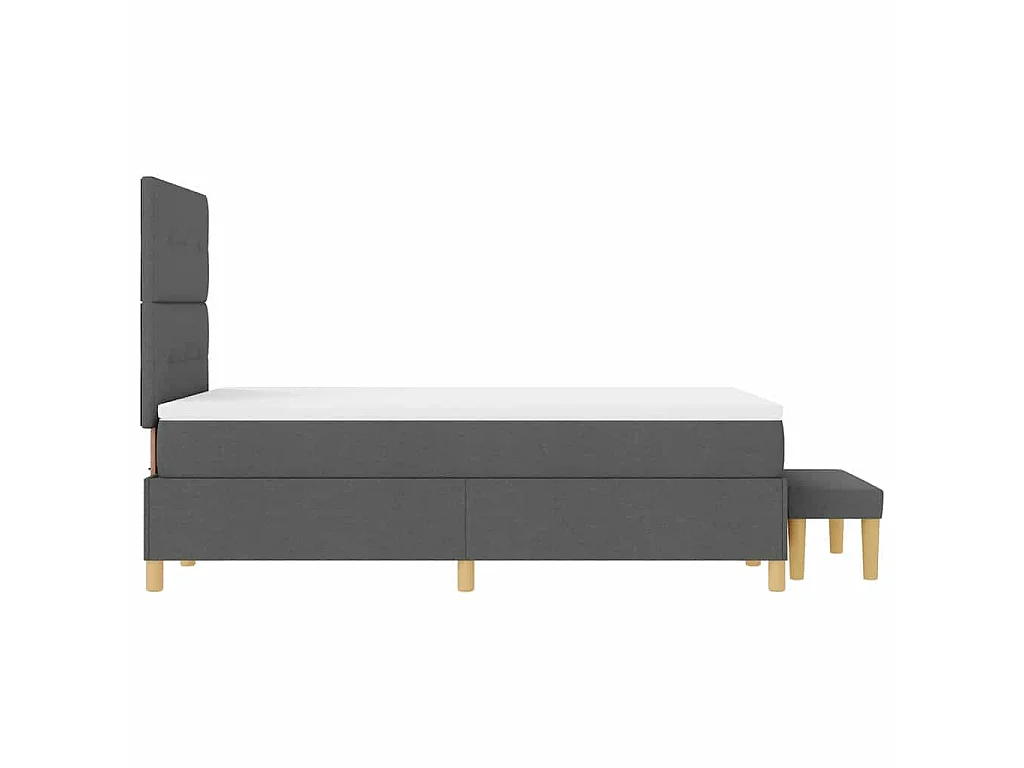Letto a molle con testiera Grigio scuro 200 x 120 cm Tessuto