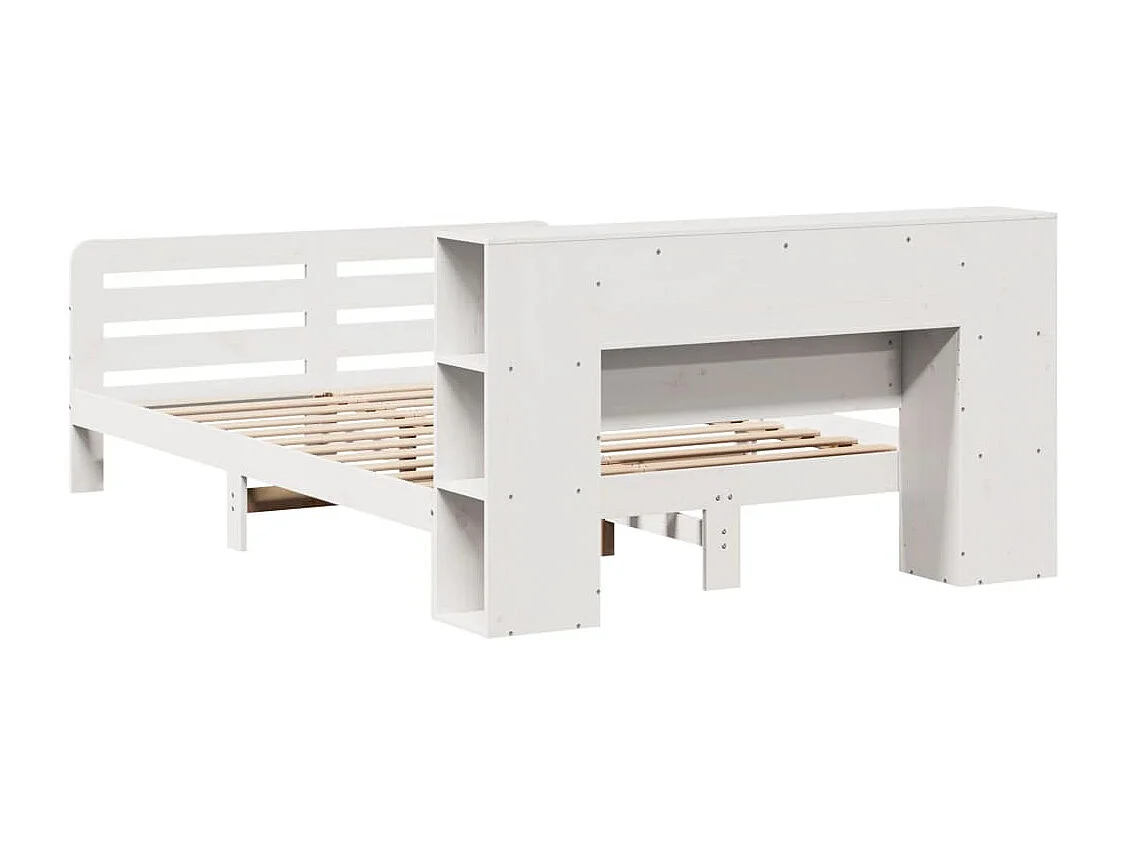 Cama sem colchão 120x200 cm madeira de pinho maciça branco