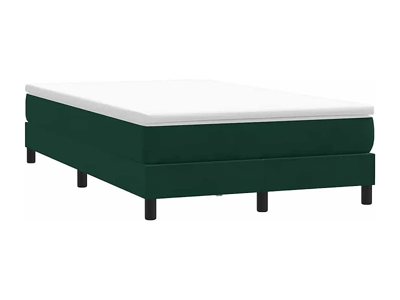 Cama box spring sin colchón terciopelo verde oscuro 120x210 cm