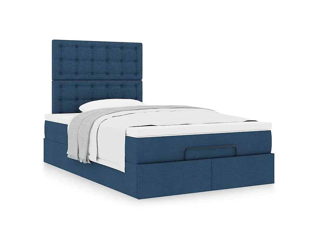 Ottoman bed met matras 120x200cm stof blauw