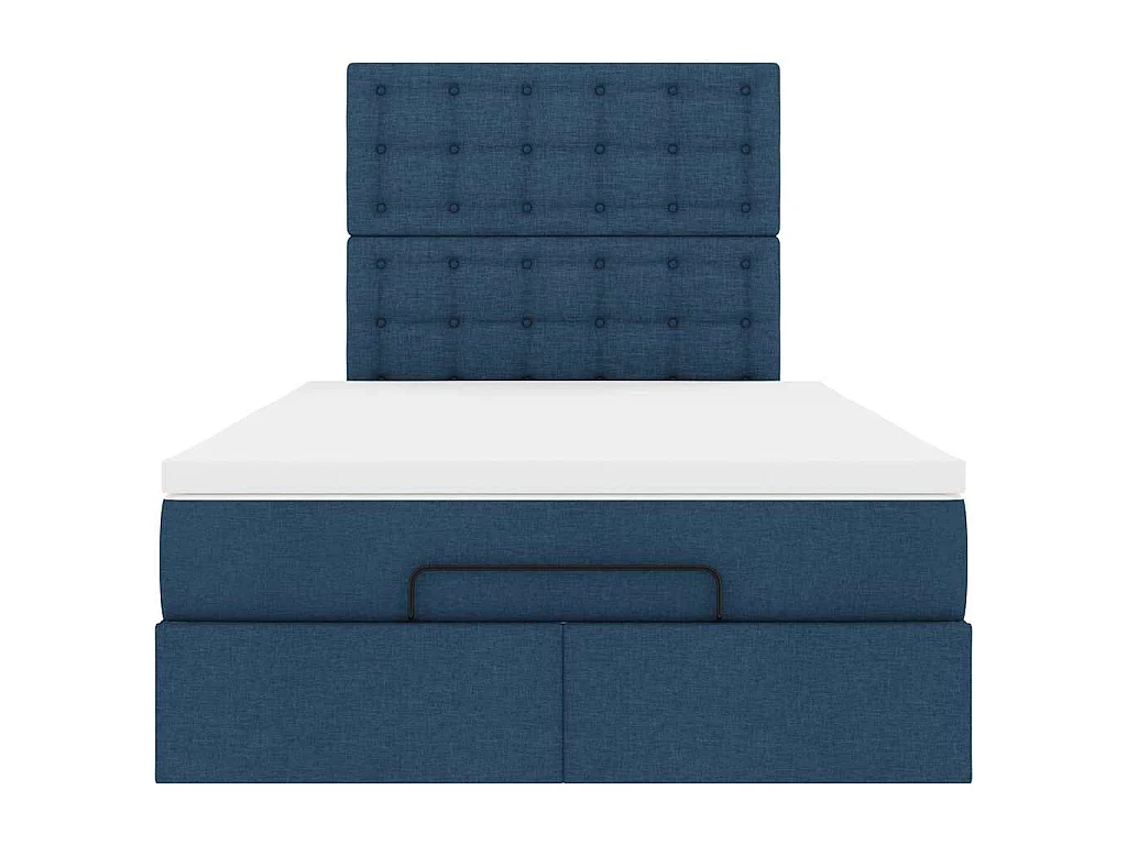 Ottoman bed met matras 120x200cm stof blauw
