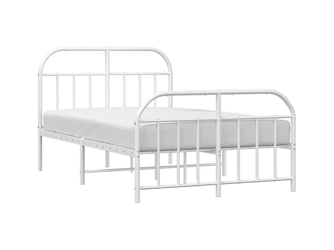 Bedframe met hoofd- en voeteneinde metaal wit 120x200 cm