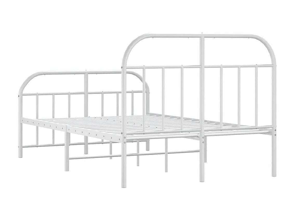 Bedframe met hoofd- en voeteneinde metaal wit 120x200 cm