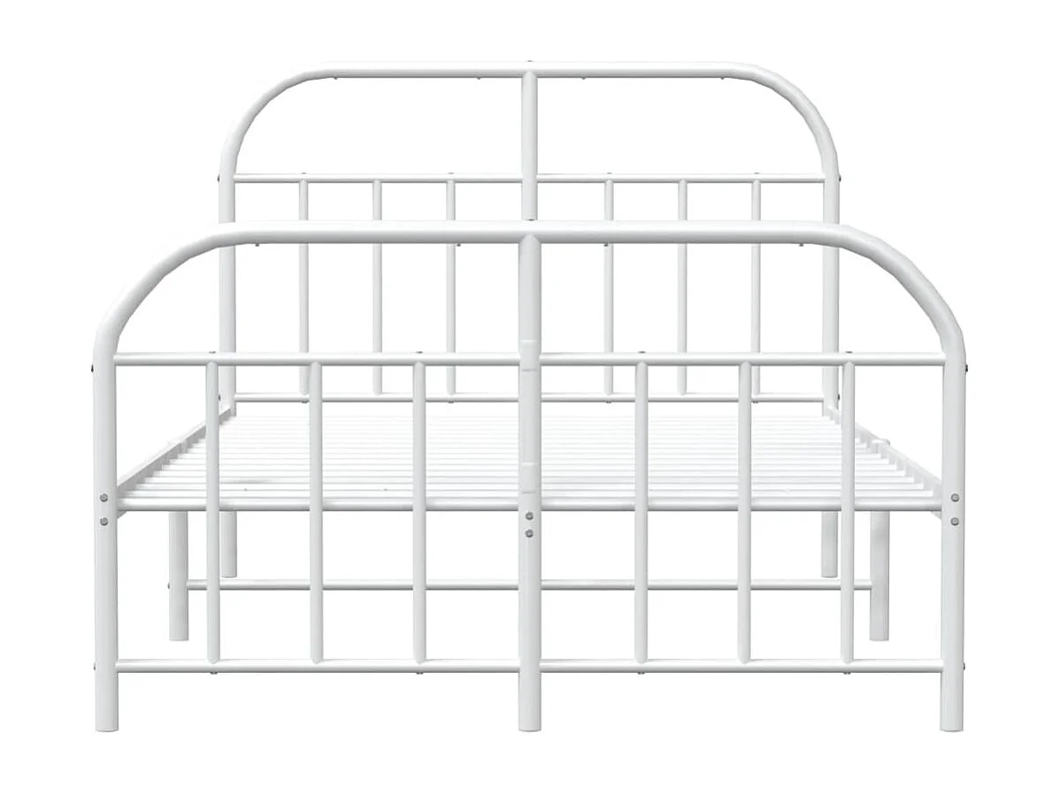 Bettgestell mit Kopf- und Fußteil Metall Weiß 120x200 cm