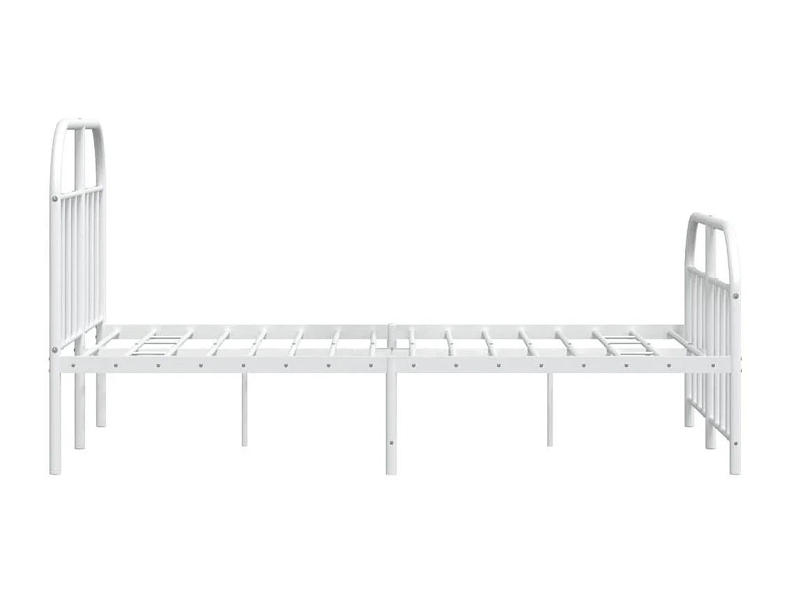 Bettgestell mit Kopf- und Fußteil Metall Weiß 120x200 cm