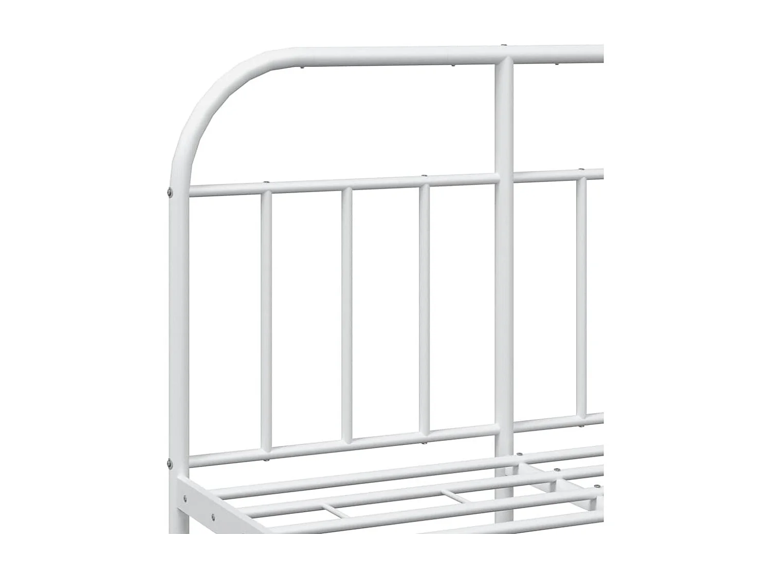 Cadre de lit métal sans matelas et pied de lit blanc 120x200 cm