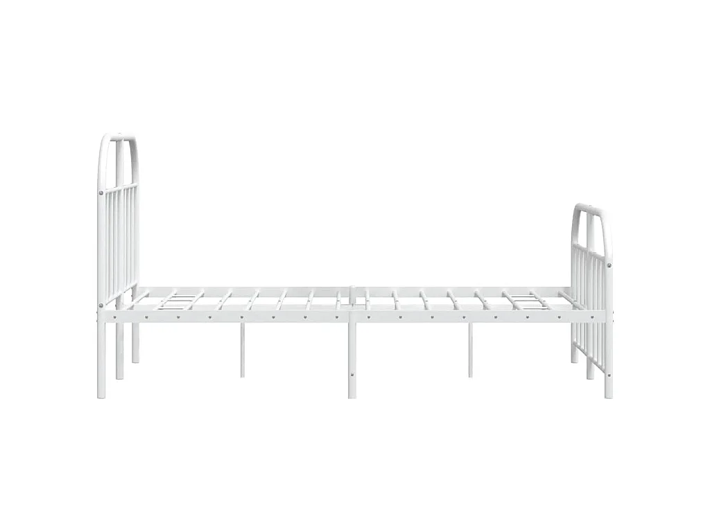Bettgestell mit Kopf- und Fußteil Metall Weiß 120x200 cm