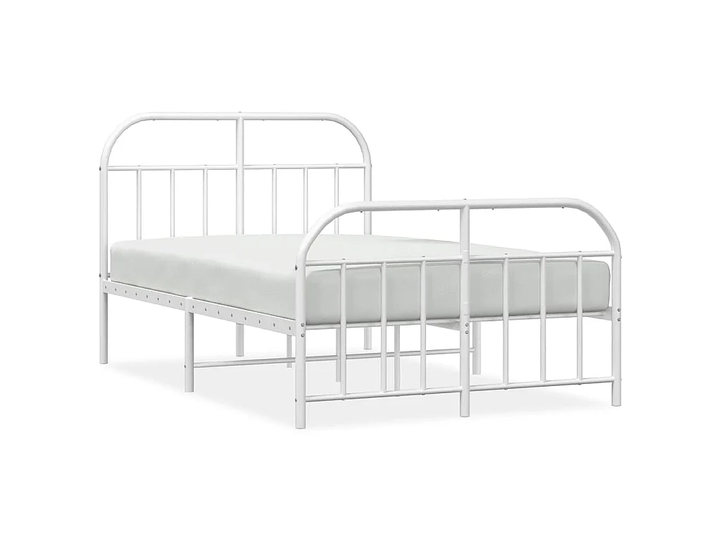 Bedframe met hoofd- en voeteneinde metaal wit 120x200 cm