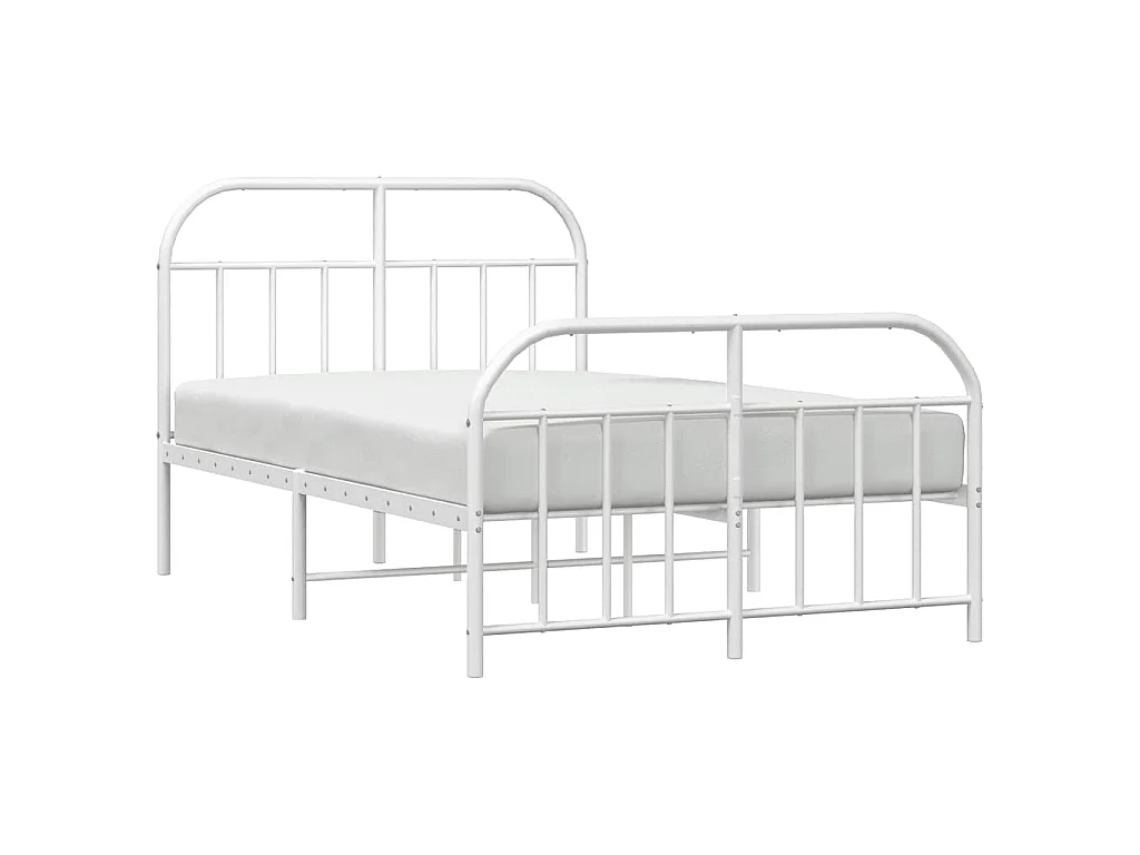 Bedframe met hoofd- en voeteneinde metaal wit 120x200 cm