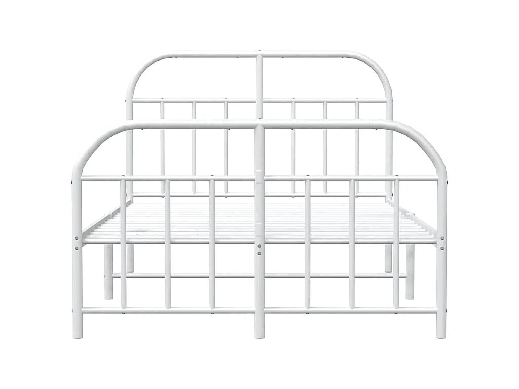 Bedframe met hoofd- en voeteneinde metaal wit 120x200 cm