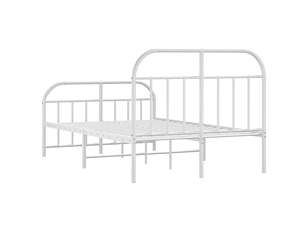 Bedframe met hoofd- en voeteneinde metaal wit 120x200 cm