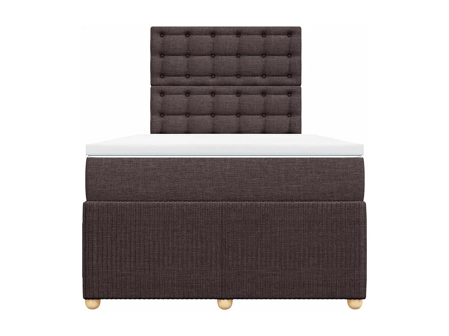 Sommier à lattes de lit et matelas marron foncé 120x190cm tissu