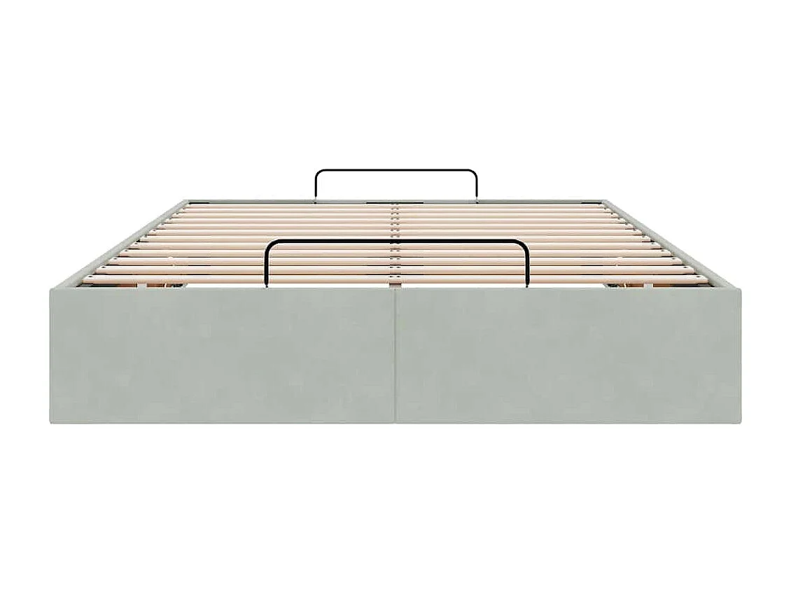 Otomano Bed Frame No Colchão Cinzento Claro 120x190 cm Veludo