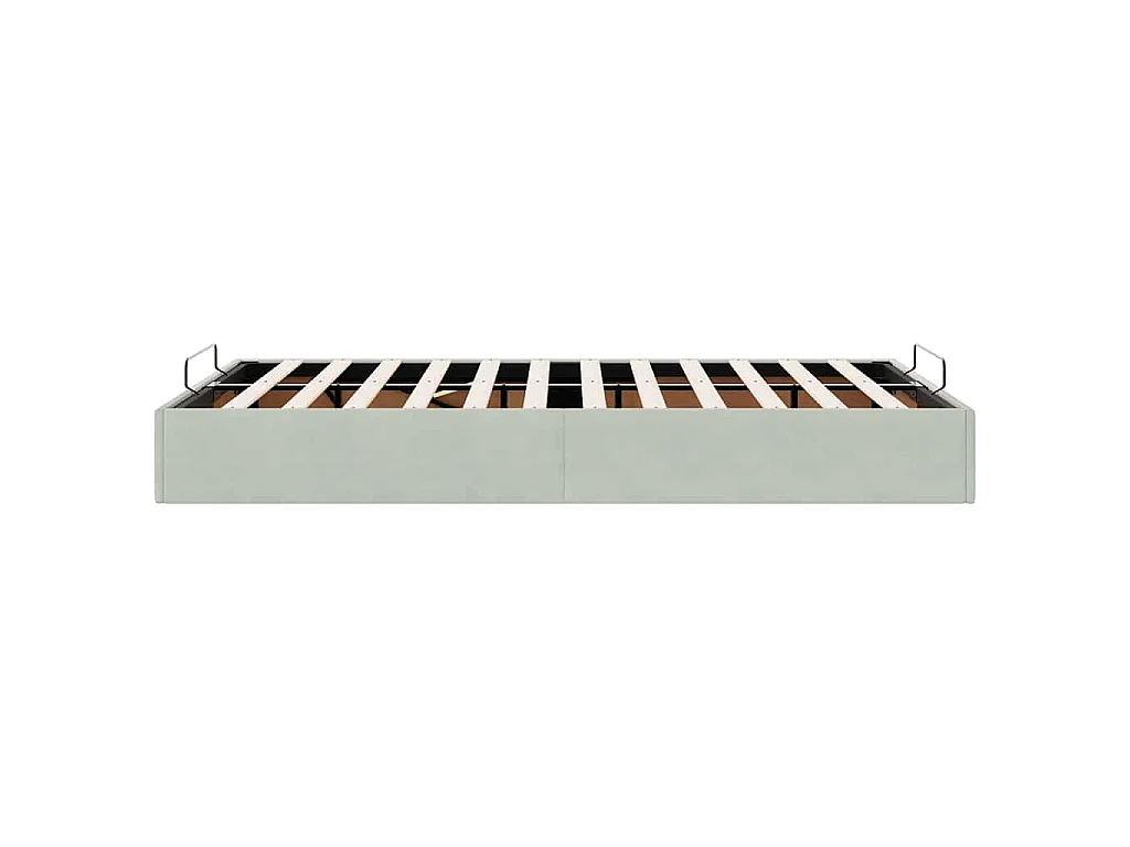 Estructura de cama otomana sin colchón terciopelo gris claro
