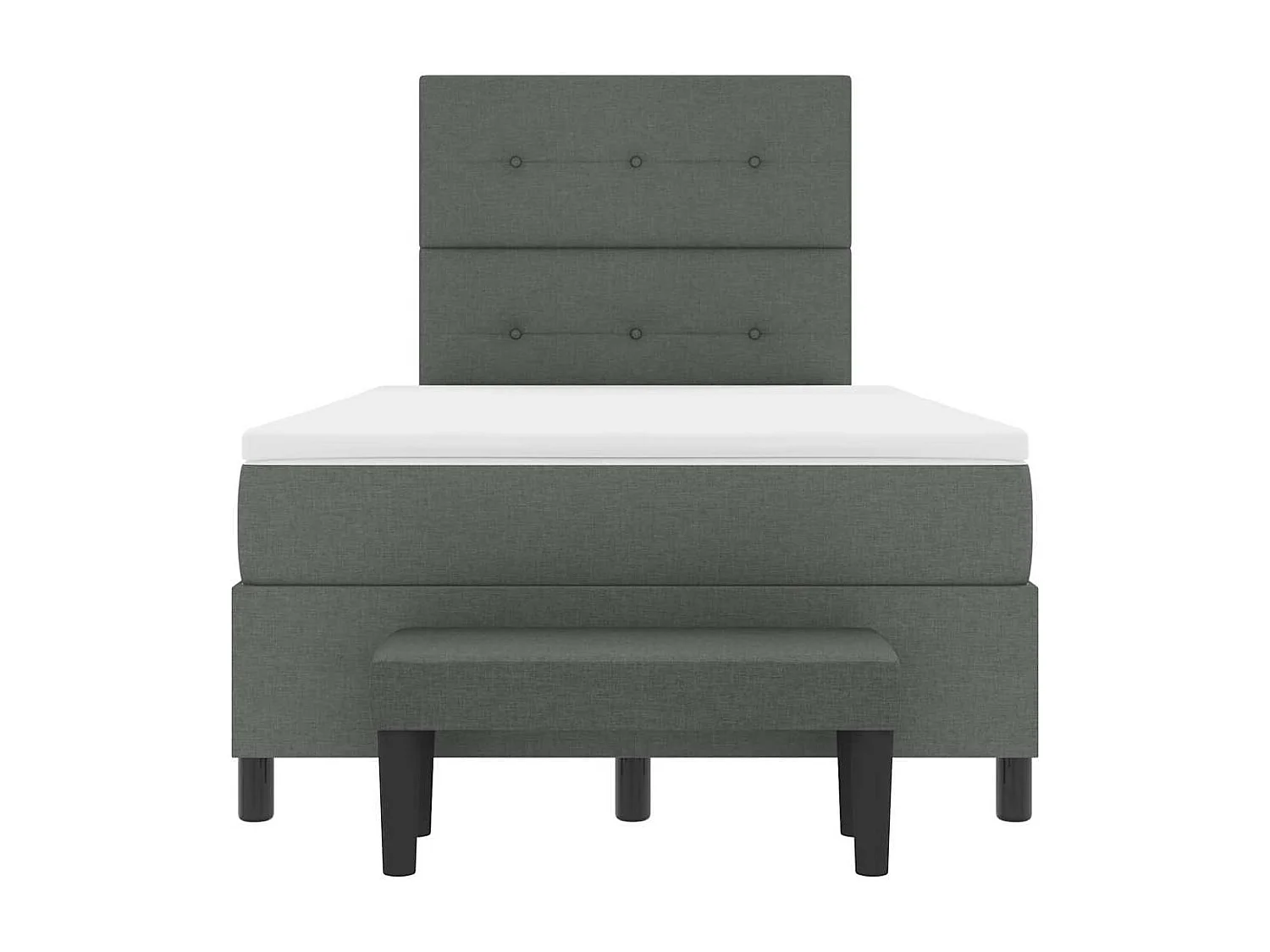 Boxspring bed met matras Donkergrijs 120 x 200 cm Stof