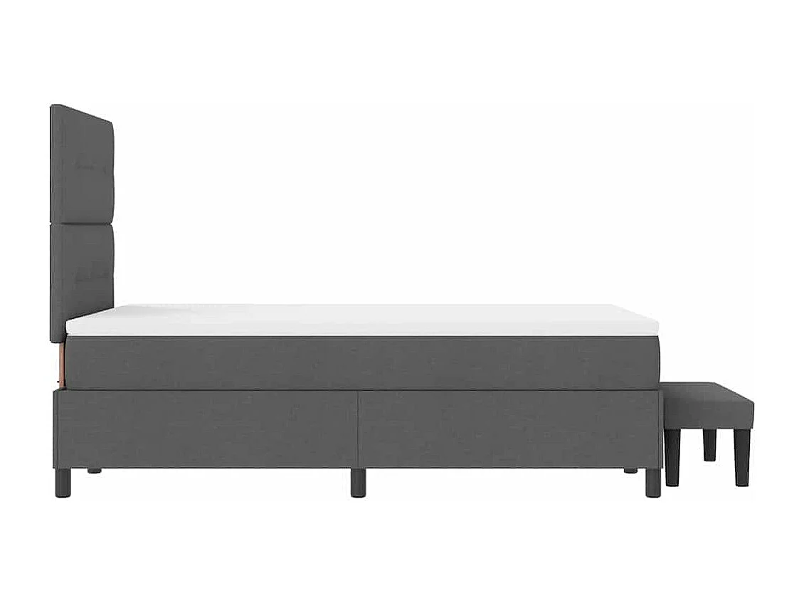Boxspring bed met matras Donkergrijs 120 x 200 cm Stof