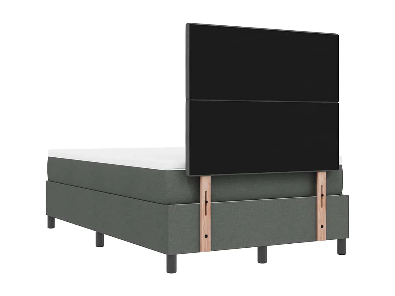 Boxspring bed met matras Donkergrijs 120 x 200 cm Stof