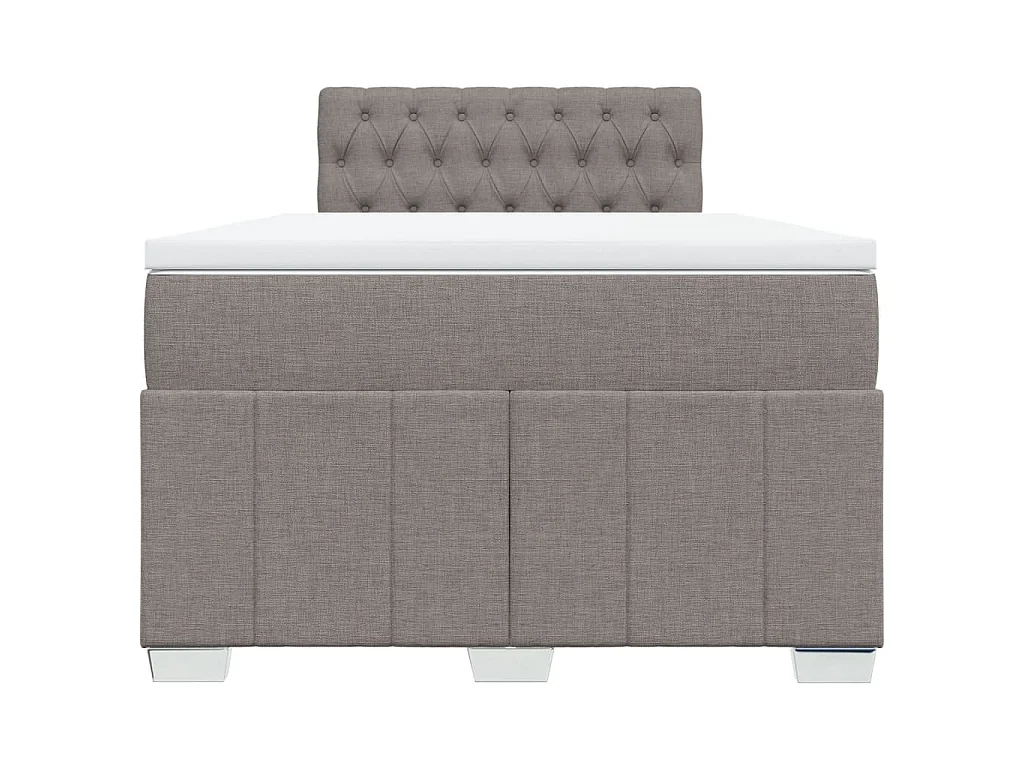 Boxspring met matras stof taupe 120x200 cm