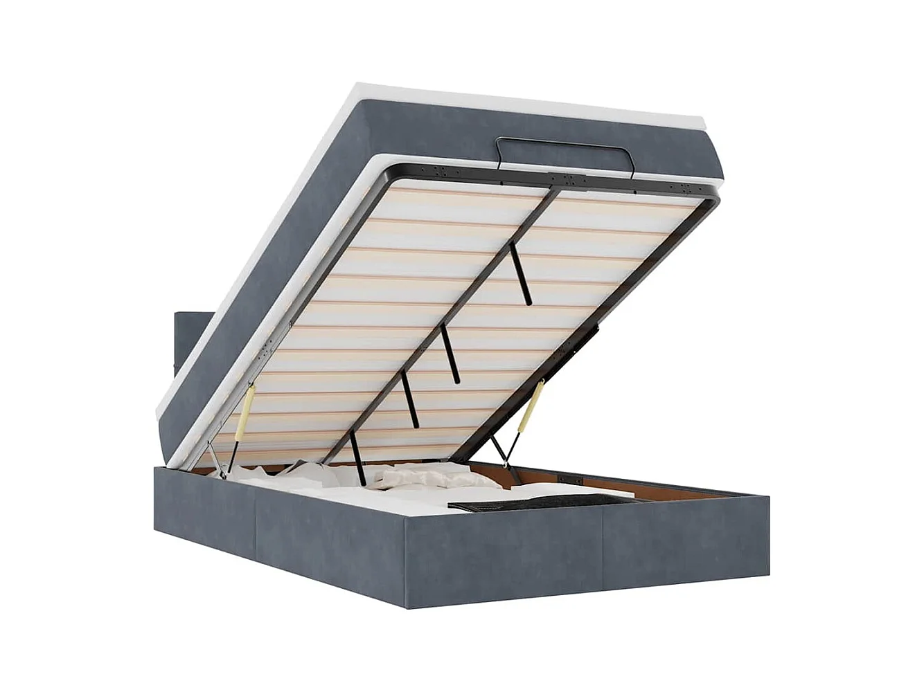 Struttura Letto Pouf con Materasso 120x200 cm Velluto