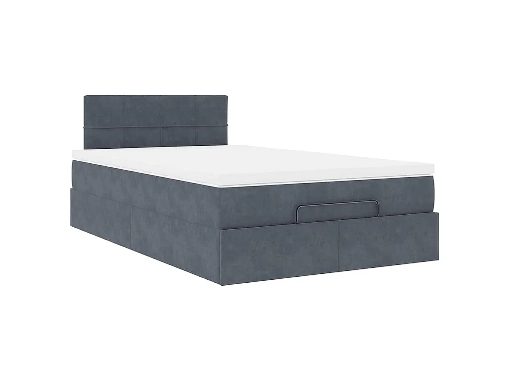 Ottoman bed met matras en LED's 120x200cm fluweel donkergrijs