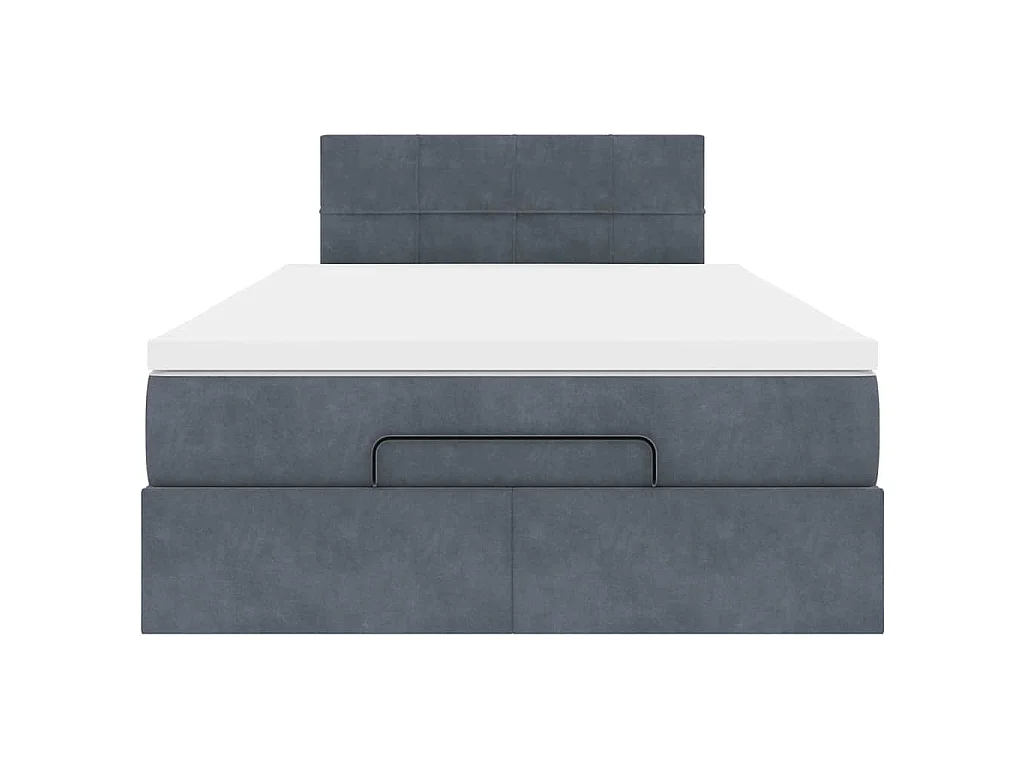 Ottoman bed met matras en LED's 120x200cm fluweel donkergrijs
