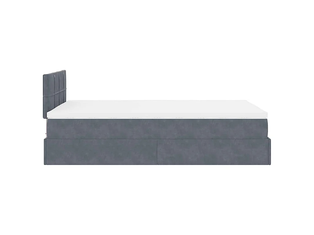 Ottoman bed met matras en LED's 120x200cm fluweel donkergrijs