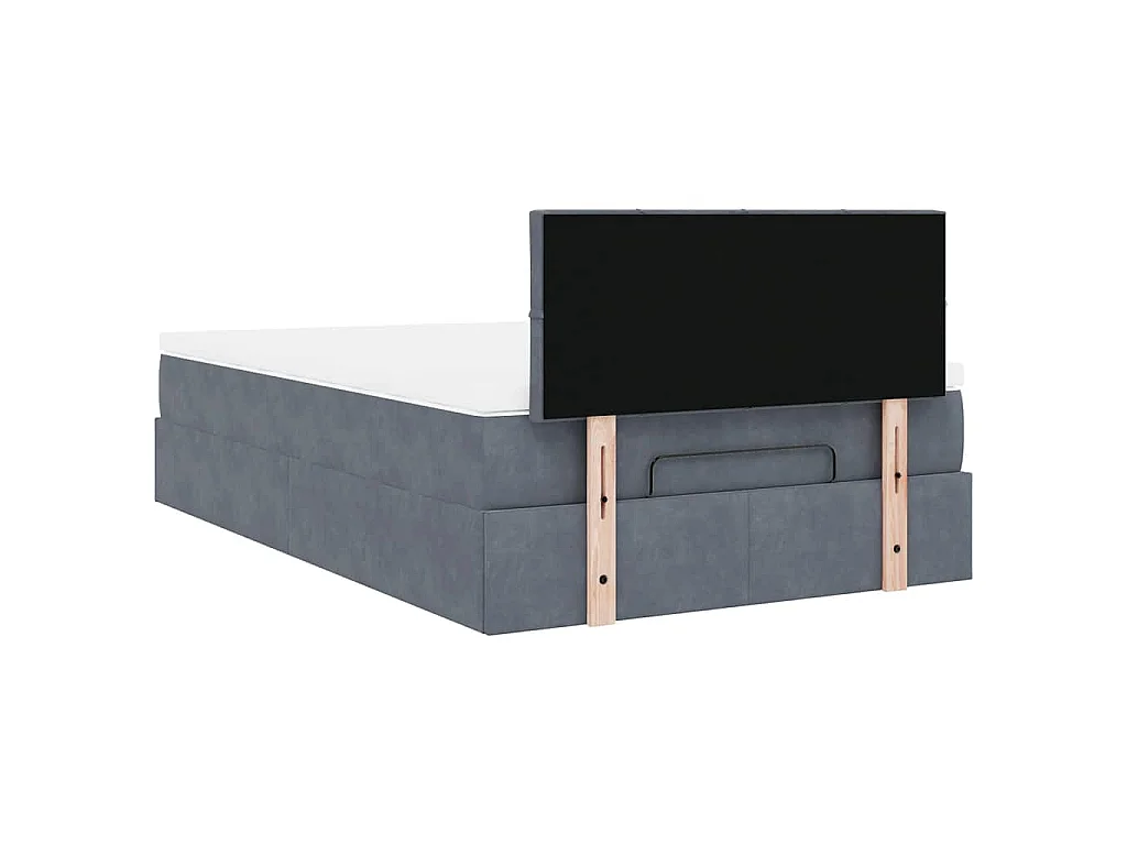 Ottoman bed met matras en LED's 120x200cm fluweel donkergrijs