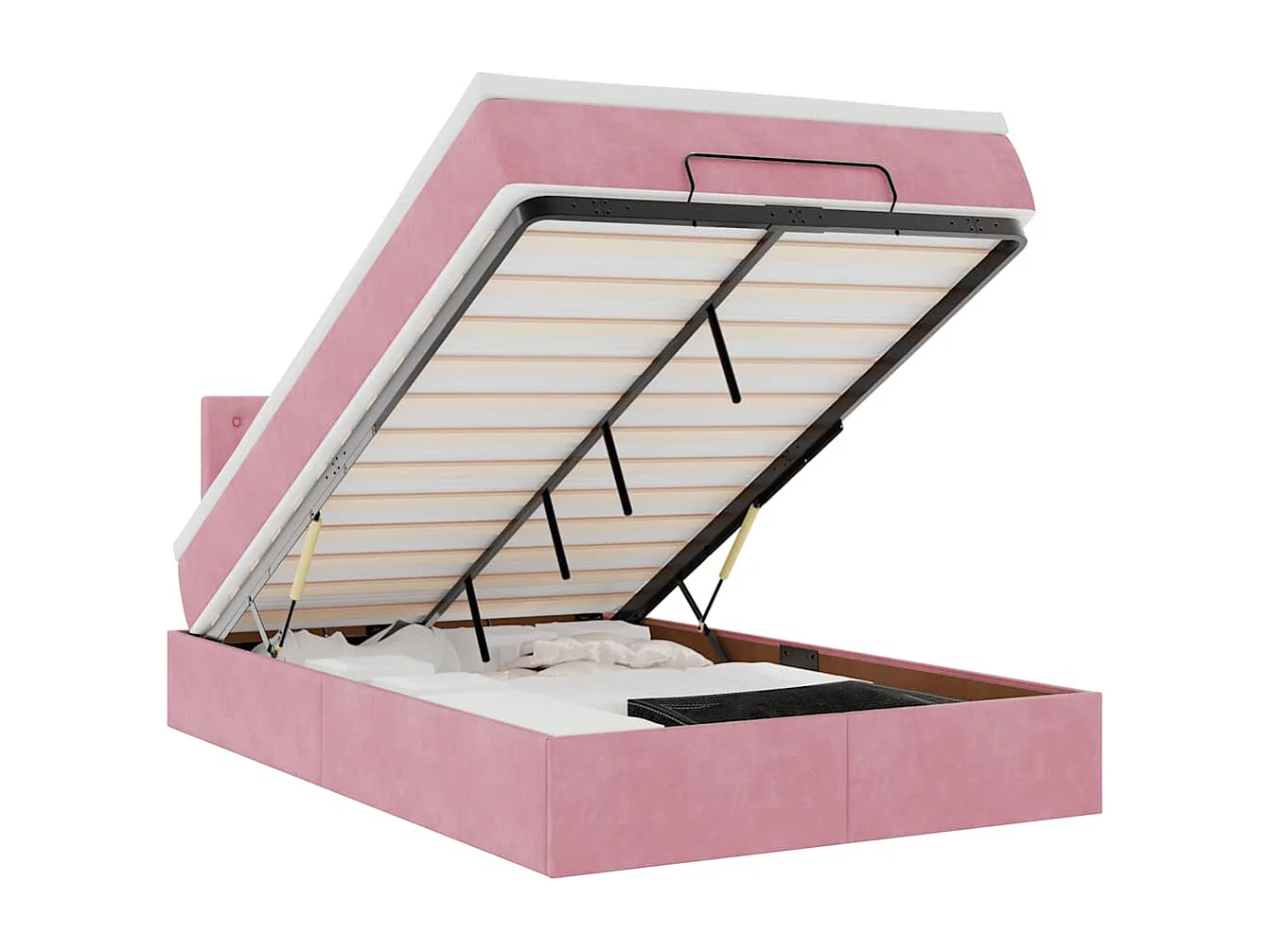 Bed poef met matras 120x190 cm fluweel roze