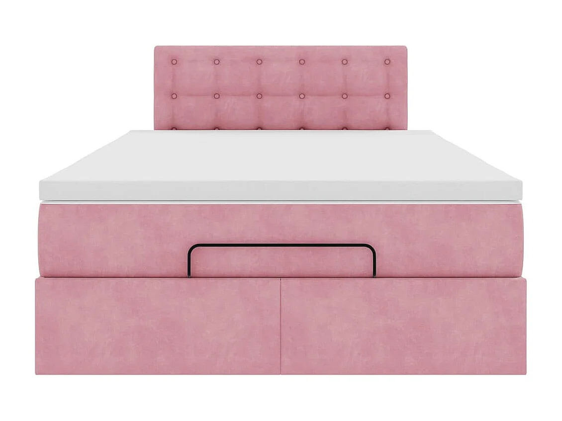 Bed poef met matras 120x190 cm fluweel roze