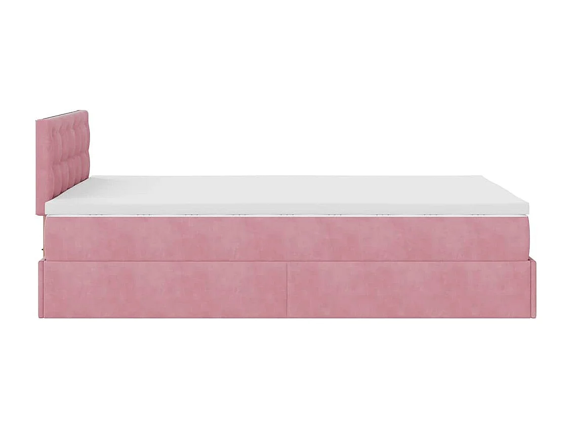 Bed poef met matras 120x190 cm fluweel roze