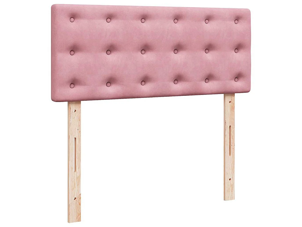 Cama otomana con colchón terciopelo rosa 120x190 cm